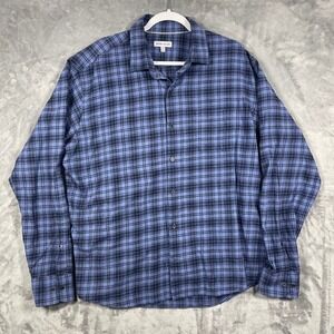 Peter Millar Mens‎ Plaid Lightweight Flannel Long Sleeve Button Up Shirt XL Blue